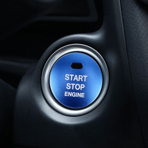 Blue Aluminum Engine Start Stop Button Cover for Mazda CX4/CX5/Axela/ATENZA - 1