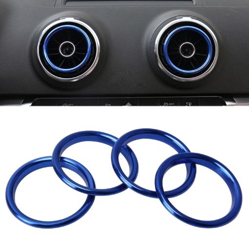 4 PCS Car Outlet Rings for Audi A3 - Blue - 1
