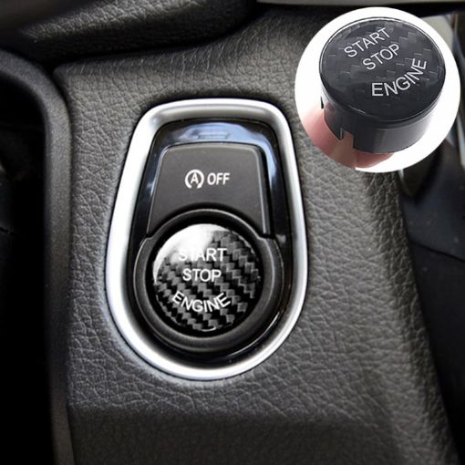 BMW F Chassis Carbon Fiber Engine Start Button Cover Trim - Black - 1