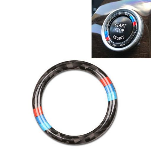Carbon Fiber Engine Start Key Push Button Ring Trim for BMW E90/E92/E93 - 1