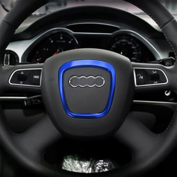 Blue Audi Car Steering Wheel Decorative Ring Cover Trim Sticker - 1