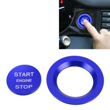 Blue Car Engine Start Key Push Button Trim for Land Rover/Jaguar - 1