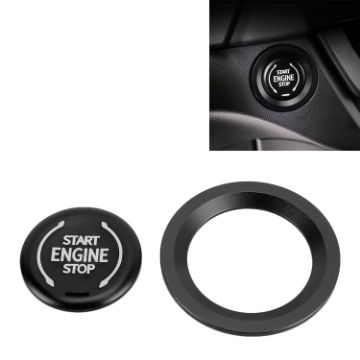 Car Engine Start Key Push Button Ring Trim Sticker for Cadillac/Chevrolet (Black) - 1