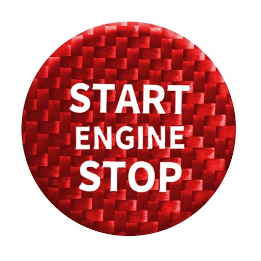 Red Carbon Fiber Engine Start Button Trim for Alfa Romeo Giulia - 1