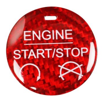 Red Carbon Fiber Engine Start Button Trim for Ford Mustang 2015-2019 - 1