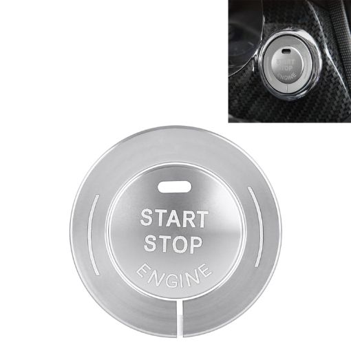 Infiniti Car Engine Start Key Push Button Ring Trim Sticker - Silver - 1