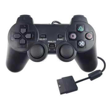 Wired Double Vibration Joypad Game Controller for PS2 - 1