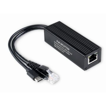 Waveshare Metal Case Gigabit PoE Splitter, 5V 2.5A Type-C Out - 1