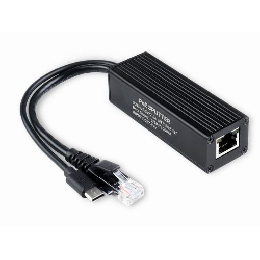 Waveshare Metal Case Gigabit PoE Splitter, 5V 2.5A Type-C Out - 1
