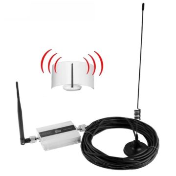 3G Signal Amplifier with Signal Strengthen Antenna, 10m Cable - Silver - 1