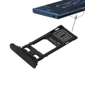 Sony Xperia XZ SIM Card Tray + Micro SD Card Tray - Black - 1