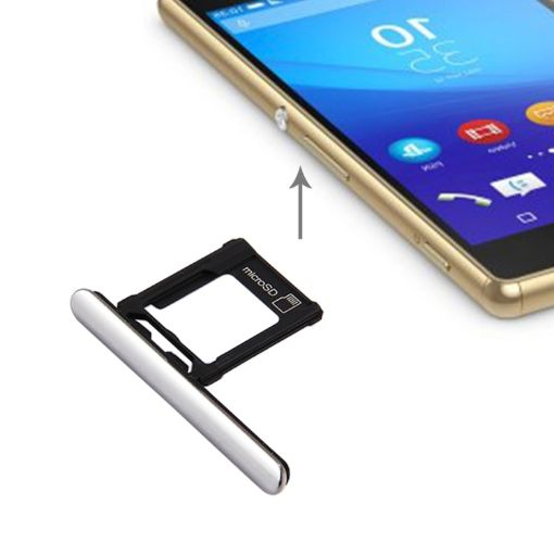Sony Xperia XZ Premium Micro SD Card Tray + Dust Plug (Silver) - 1