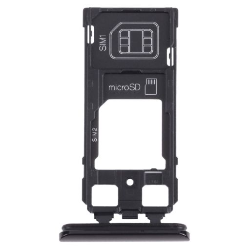 Sony Xperia 1/XZ4 SIM Card Tray + Micro SD Tray - Black - 1