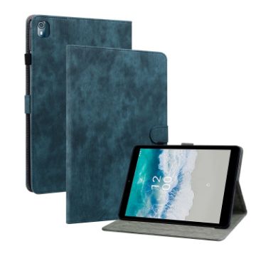 Nokia T10 Tablet Case - Dark Blue Tiger Pattern PU - 1