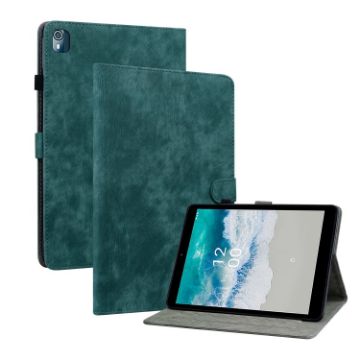 Nokia T10 Tablet Case - Dark Green Tiger Pattern PU - 1