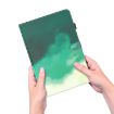 Nokia T10 Watercolor Pattern Flip Leather Tablet Case - Cyan Green - 5
