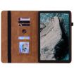 Brown Leather Tablet Case for Nokia T20 10.4 2021 - Skin Feel Solid Color Zipper - 3