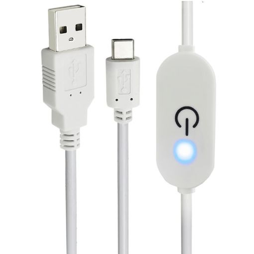 JUNSUNMAY Type-C to USB LED Dimmer Switch Controller - 1m White - 1