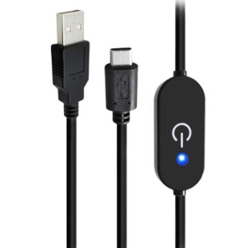 JUNSUNMAY Type-C to USB LED Dimmer Switch Controller, 1m Black - 1