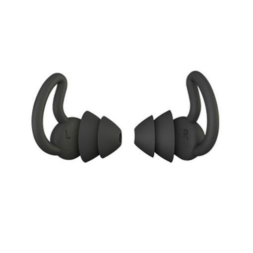 iMeBoBo A1 Shark Fin Nano Silicone Earplugs - Two Layer Black - 1