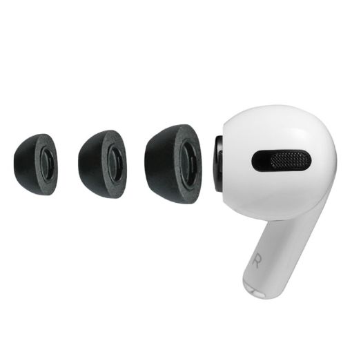 Slow Rebound Foam Earmuffs for AirPods Pro, Size L - Black - 1
