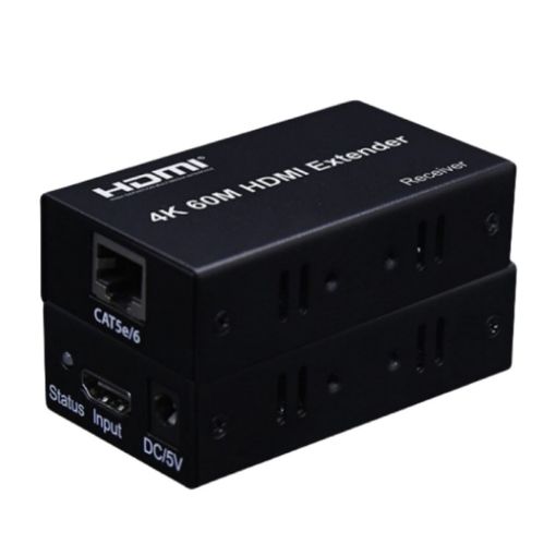 HDMI to RJ45 Ethernet Cable Extender 60m - 4K HD Signal Amplifier - 1