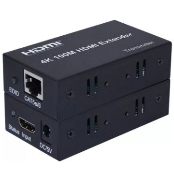 HDMI to RJ45 Ethernet Cable Extender 100m - 4K HD Signal Amplifier - EU Plug - 1