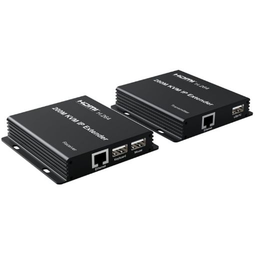 200m HDMI KVM IP Network Cable Extender H.264 Mouse Keyboard Extender EU Plug - 1