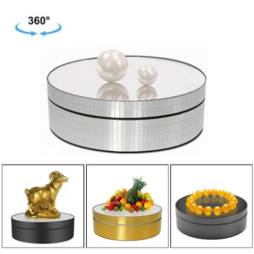 12cm 360 Degree Rotating Turntable Mirror Electric Display Stand - 1