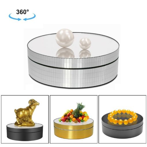 12cm 360 Degree Rotating Turntable Mirror Electric Display Stand - 1