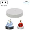 30cm Electric Rotating Turntable Display Stand LED Light - White - 1