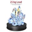 20cm Electric Rotating Turntable Display Stand LED Light - Black - 4