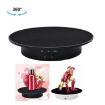 20cm USB Electric Rotating Turntable Display Stand - Black Base Black Velvet - 1