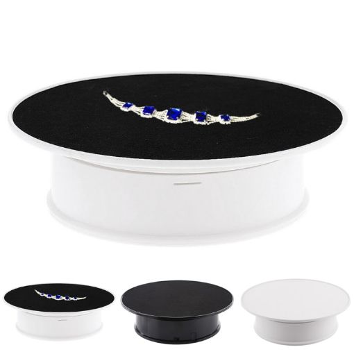 20cm Electric Rotating Turntable Display Stand, 360 Degree Photography Video Props - 1