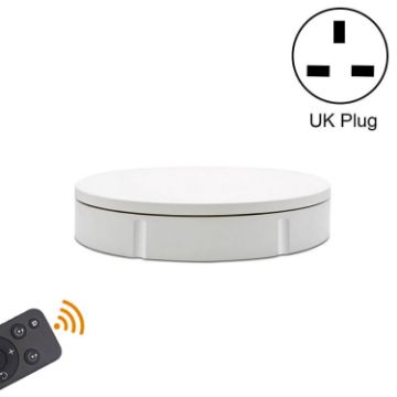 30cm Remote Control Electric Turntable Display Stand - UK Plug (White) - 1
