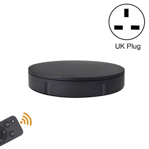 30cm Remote Control Electric Turntable Display Stand, UK Plug (Black) - 1