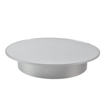 20cm Mirror Two-way Turntable Display Stand - Silver - 1