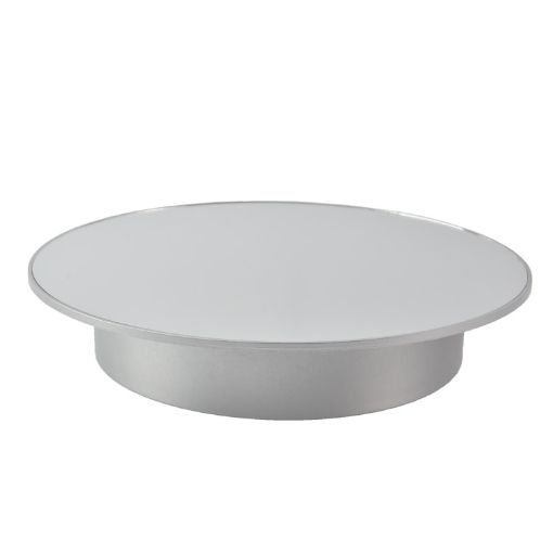 20cm Mirror Two-way Turntable Display Stand - Silver - 1