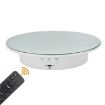 20cm Remote Control Electric Turntable Display Stand - White - 1