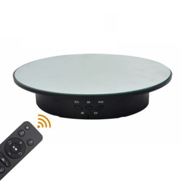 20cm Remote Control Electric Turntable Display Stand (Black) - 1