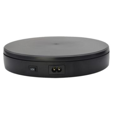 22cm Electric Rotating Turntable Display Stand - EU Plug (Black) - 1