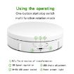 14.6cm Remote Mirror USB Electric Rotating Turntable Display Stand - 4
