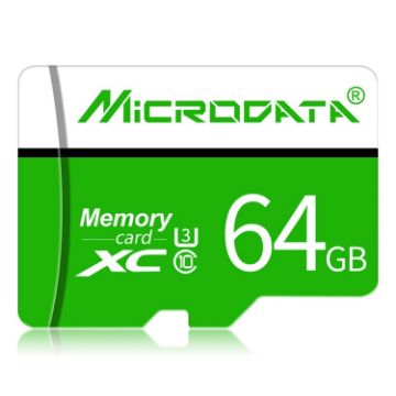 MICRODATA 64GB U3 Green and White TF Memory Card - 1