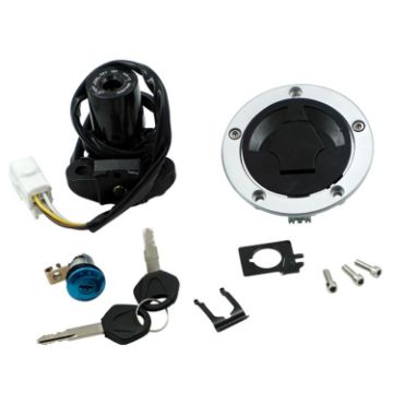 Kawasaki ZX-6R/Z1000 Lock Ignition Fuel Tank Cap Set - 1