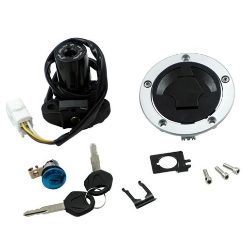 Kawasaki ZX-6R/Z1000 Lock Ignition Fuel Tank Cap Set - 1