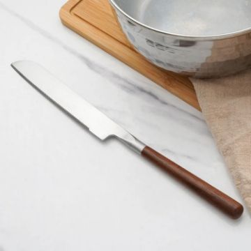304 Stainless Steel Walnut Handle Cake Knife - 1