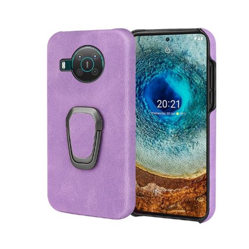 Nokia X10/X20 Ring Holder PU Phone Case - Purple - 1