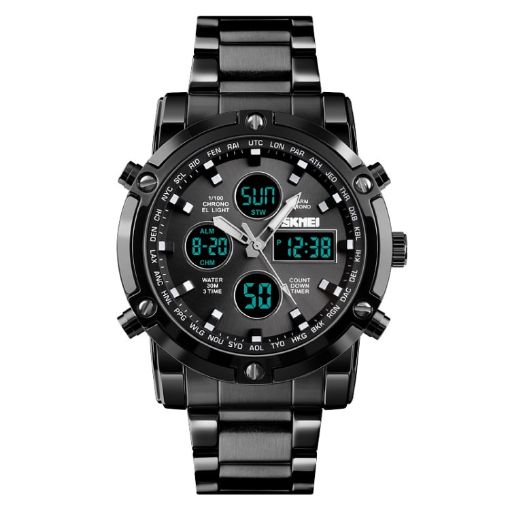 SKMEI 1389 Men's Business Digital Watch - Waterproof - Stainless Steel Band - 1