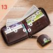 BULL CAPTAIN 042 RFID Anti-theft Cowhide Business Card Holder Zipper Wallet - 6