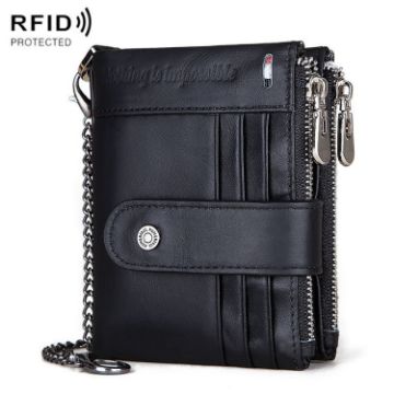 HUMERPAUL BP896 RFID Anti-Theft Leather Wallet - Black - 1